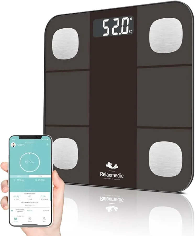 Relaxmedic Balança Digital com Bioimpedância e Bluetooth