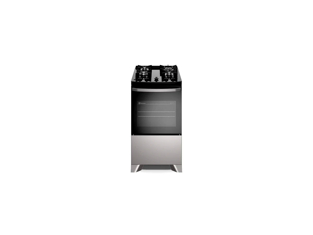 Fogão de Piso 4 Bocas Electrolux Cinza Efficient com Mesa de Vidro (FE4GG)