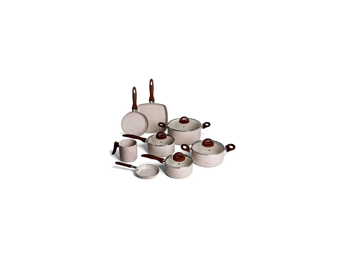 Jogo de Panelas Brinox Ceramic Life Smart Plus Indução 5 Peças Vanilla (Ref: 4791/105)