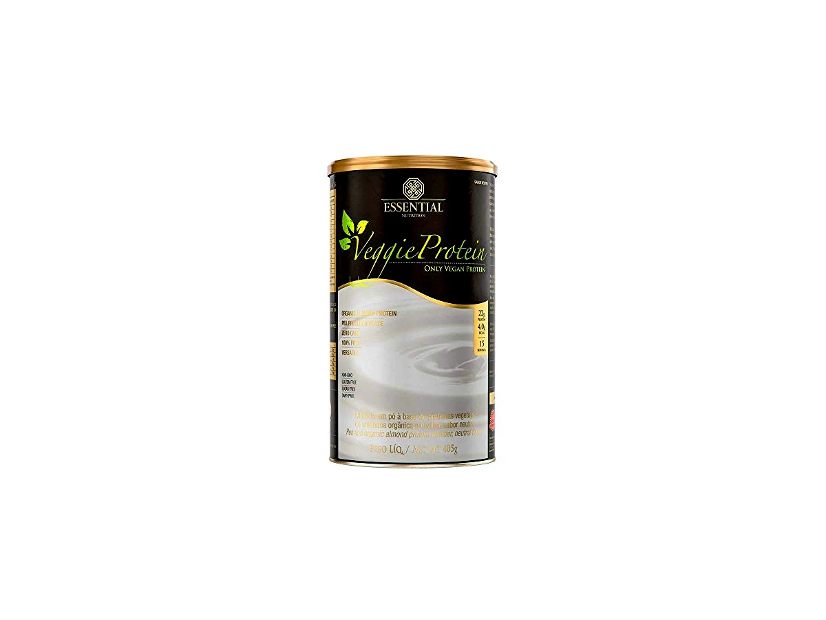 Essential Nutrition Veggie Protein Proteína Isolada da Ervilha e Amêndoa Sabor Banana com Canela 462g