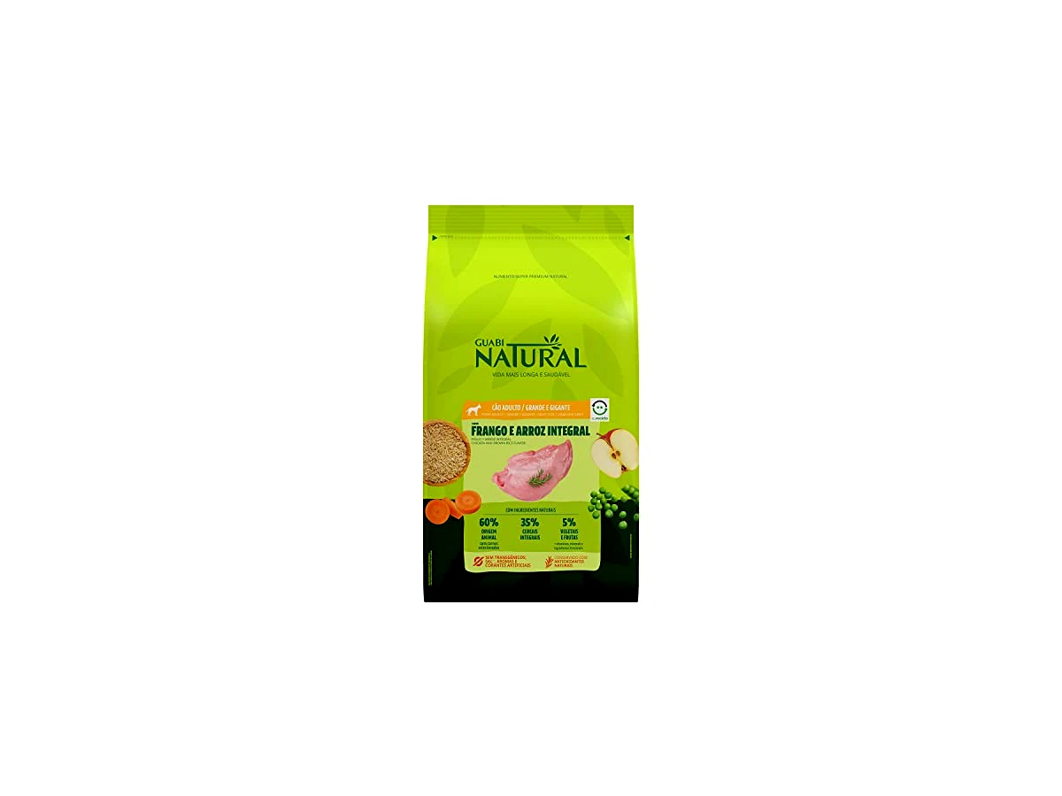 Ração Guabi Natural Cães Adultos Raças Grandes e Gigantes Frango e Arroz 12 Kg