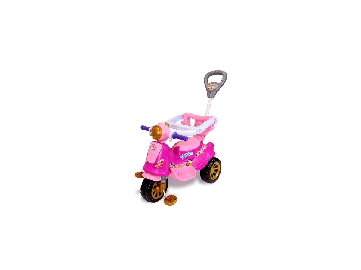 Triciclo Infantil Avespa Princesas Rosa Com Empurrador Maral